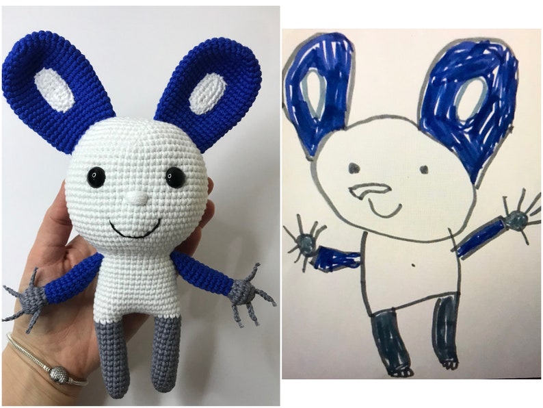 Doll by Child's Drawing,Convert Drawing into Plushies,Personalized doll,Gift from art,Custom plush from kids drawing,Personalized plush zdjęcie 8