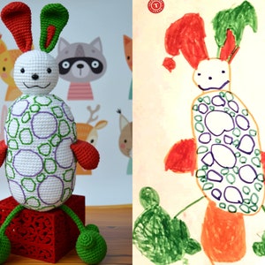 Doll by Drawing,Crochet Exclusive Toy,Original Gift,Custom design from picture,Best gift for kids image 4