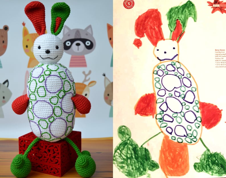 Doll by Drawing,Crochet Exclusive Toy,Original Gift,Custom design from picture,Best gift for kids image 4