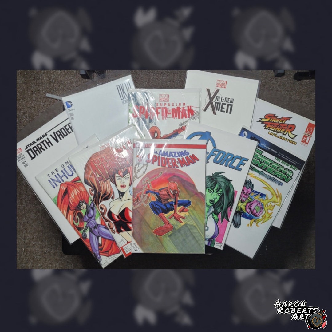 Comic Book Sketch Covers Etsy