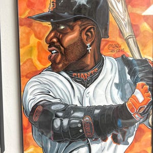 Barry Bonds 8.5x11 original drawing