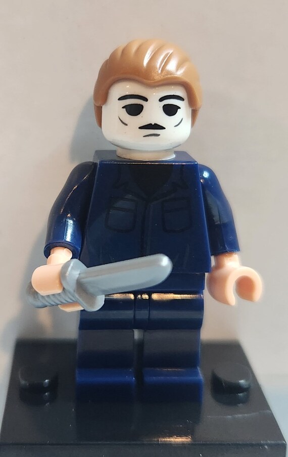 Halloween Michael Myers Minifigure Horror Mini Figure with Knife and Stand