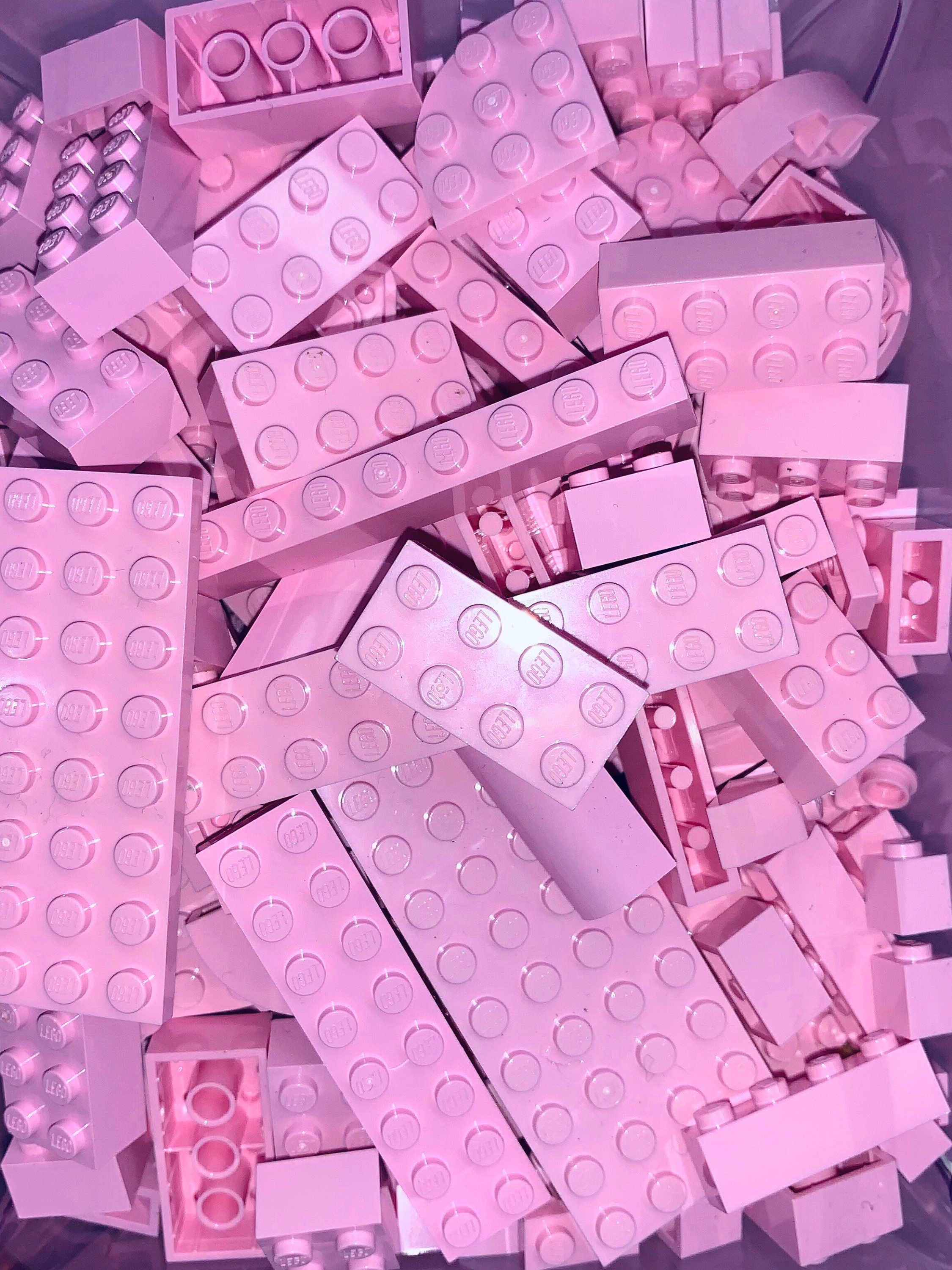 Lote de piezas de bloques LEGO® rosa a granel 100 piezas Light