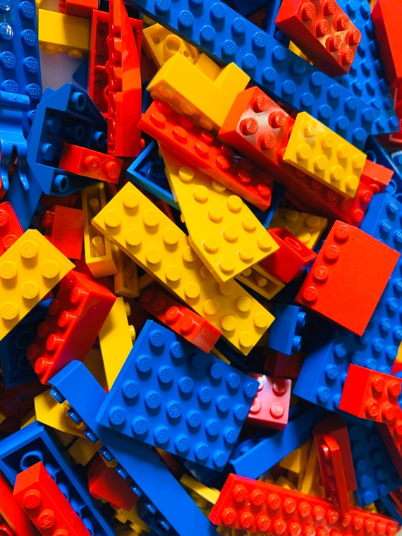 binnenkomst Turbine melodie Primaire Basis LEGO Mix Rood Blauw Geel &Standaard - Etsy België