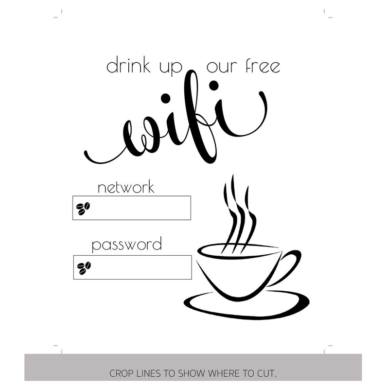 Editable Coffee House Wifi Sign, Coffee Shop Wifi Sign, Wifi Business