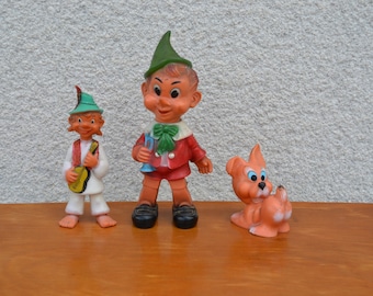 Vintage rubber squeak toys, made by Biserka Zagreb in 70's
