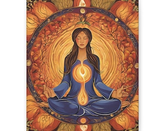 Bohemian Meditation Canvas Print: Spiritual Yoga Home Decor