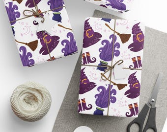 Magisches Geschenkpapier, Hexerei Geschenkpapier, gruselige Dekoration, Halloween Party Dekoration, Fantasy Geschenkpapier