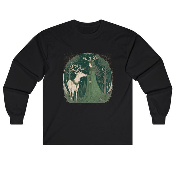 Mystical Forest Long Sleeve Tee - Eco-Friendly Tee, Nature Lover Gift, Boho Apparel, Outdoor Enthusiast Top, Spiritual Fashion