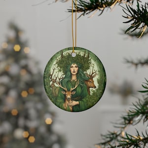 Incantevoli ornamenti in ceramica, design delle fate dei boschi per decorazioni natalizie, regalo di Natale, ornamento per amanti della natura, artigianato ecologico,