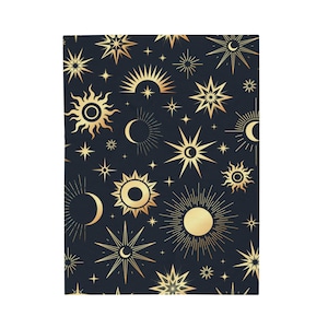 Celestial Velveteen Throw Blanket | Mystical Home Decor | Witch Blanket | Pagan Bedroom Decor | 3 Sizes Available | Cozy Witchy Blanket