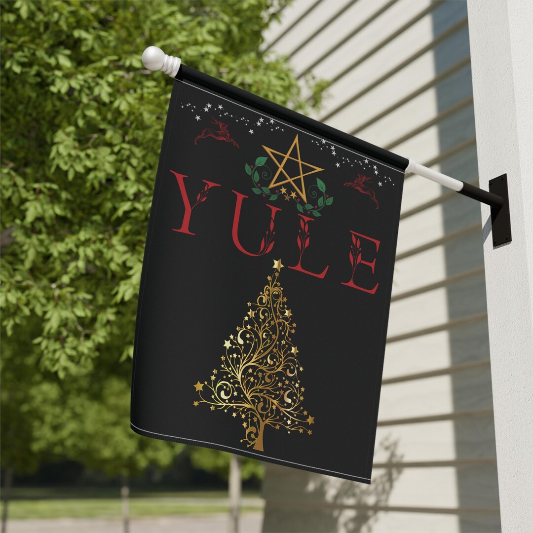 Yule Garden Banner, Elegant Holiday Decor, Christmas Yard Sign, Winter ...
