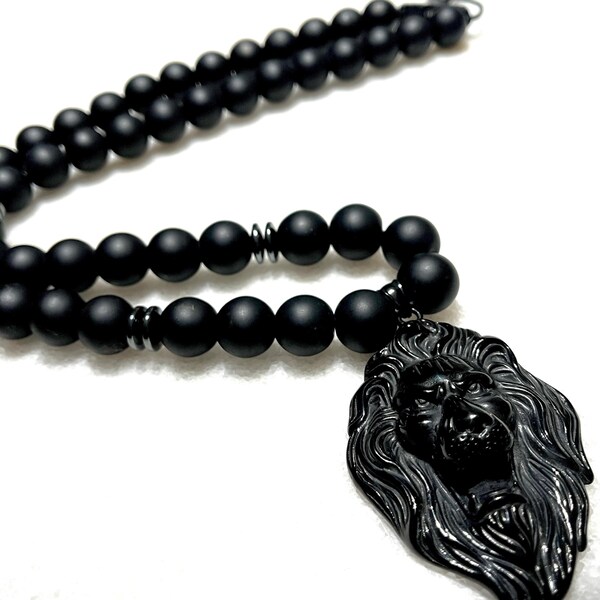 Lion Head Necklace - Gothic Pendant Stainless Steel by The Nevermore