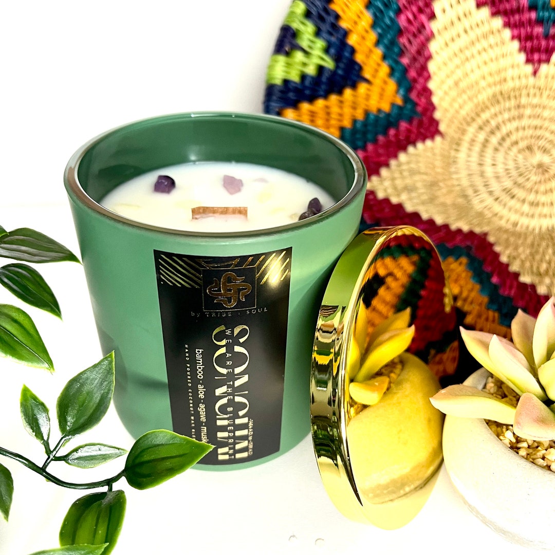 SONGHAI Crystal Candle, Large Decorative Luxury Candle, Amethyst