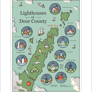 DOOR COUNTY LIGHTHOUSES. Lighthouses of Door County, Wisconsin - Etsy