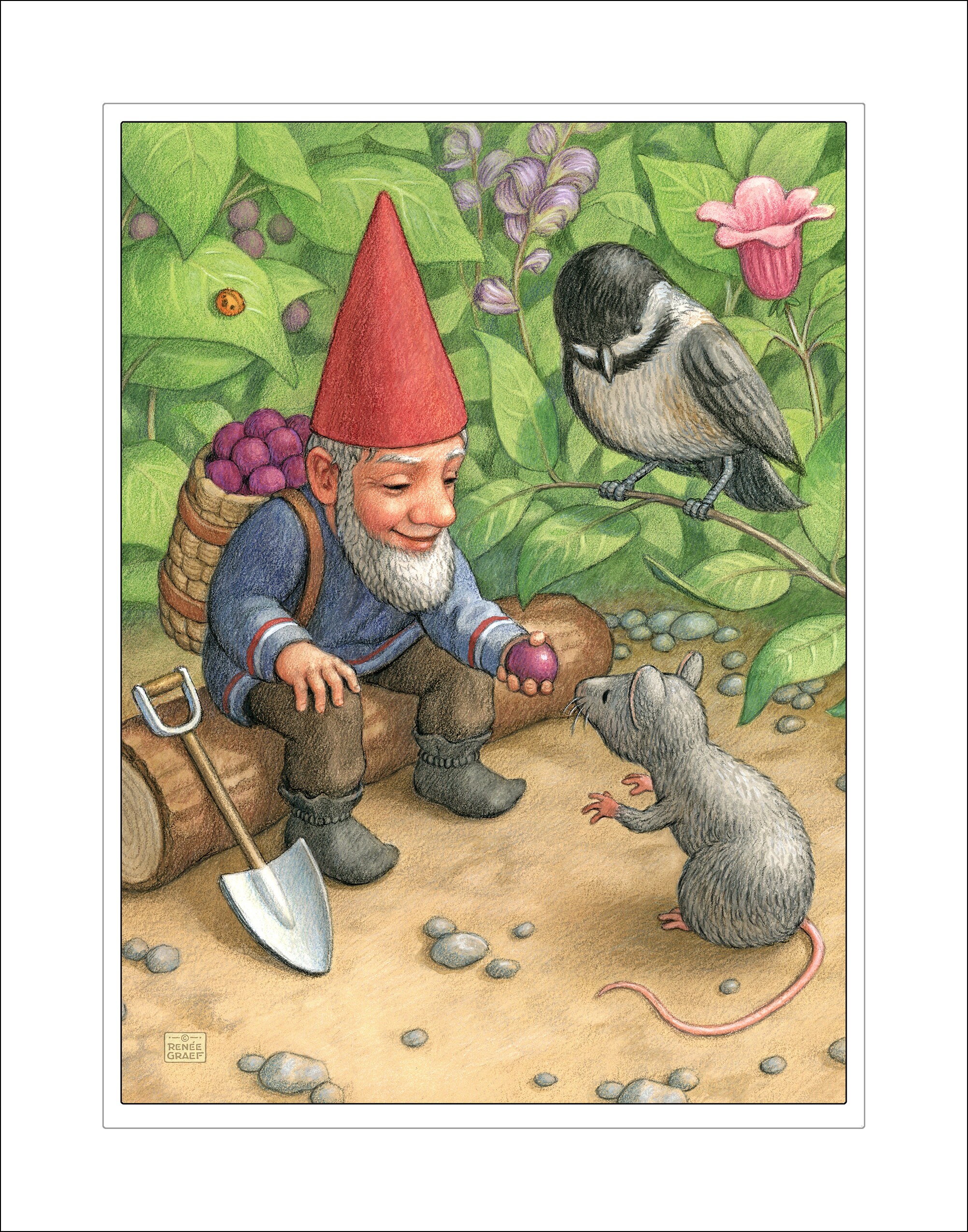 LITTLE TOMTEN. Gnome Print. Woodland Print. Child's Room. Folklore