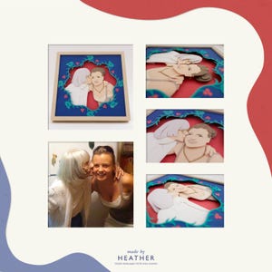 Sculpture en papier faite main sur mesure, portrait de famille - convient également aux portraits de couple et de groupe image 5