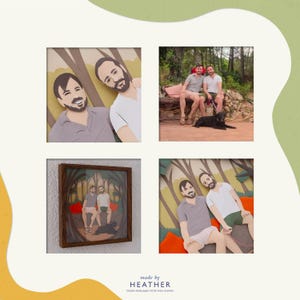 Sculpture en papier faite main sur mesure, portrait de famille - convient également aux portraits de couple et de groupe image 4