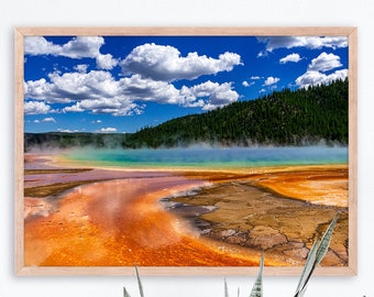 Beautiful Grand Prismatic Yellowstone National Park Wyoming Digital Photographs