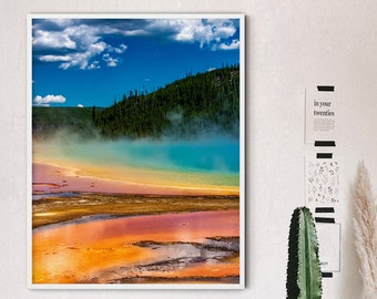Grand Prismatic Digital Photograph - Yellowstone National Park Digital Downloads