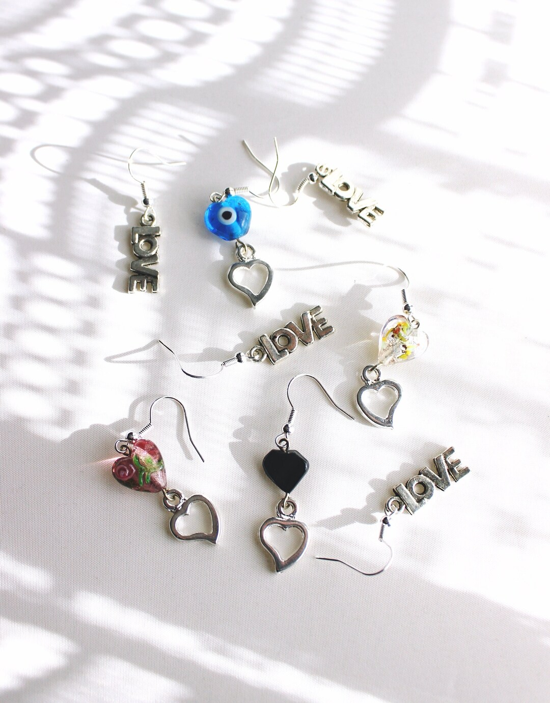 Love/heart Mismatched Earrings-love Jewelry-valentine's Day-everyday ...