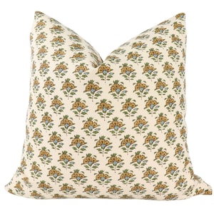 Namay Samay Gulnaar pillow cover in Ochre GUL-01 - on both sides // Designer pillow cover // High end pillow cover // Decorative pillow