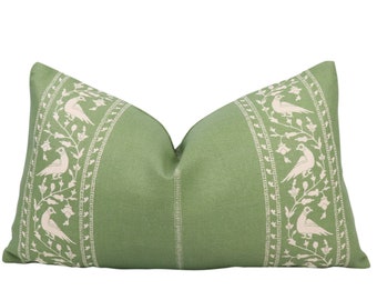 Funda de almohada Lisa Fine Textiles Baroda II en Mint BRD/23 - en ambos lados // Almohada de diseño // Almohada de alta gama // Almohada decorativa