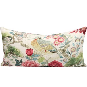 Scalamandre Shenyang Linen Print pillow cover in Bloom SC 0003 16601 // Designer pillow // High end pillow // Decorative pillow