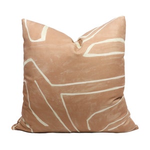 Kelly Wearstler Graffito pillow cover in Salmon/Cream GWF-3530.117.0 - DOUBLE SIDED // Designer pillow // High end pillow