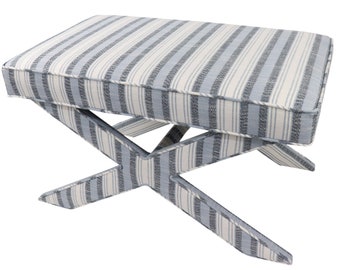 Extra Wide - CUSTOM Upholstered X-Benches - Design YOUR own - with ANY fabric