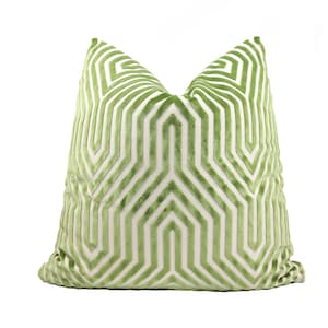 Schumacher Vanderbilt velvet pillow cover in Lettuce 66193 // Designer pillow // High end pillow // Decorative pillow