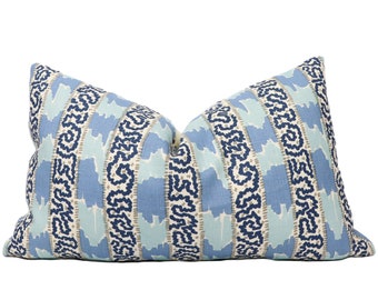 Quadrille Bijou Stripe pillow cover on Denim Blue Windsor Navy 5060-13 // Designer pillow // High end pillow // Decorative pillow