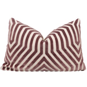 Schumacher Vanderbilt velvet pillow cover in Lilac 66198 // Designer pillow cover // High end pillow cover // Decorative pillow cover