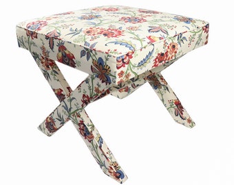 CUSTOM Upholstered X-Benches - Design YOUR own - with ANY fabric