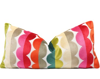 Funda de almohada de terciopelo multicolor Kravet 32165-517 - DOBLE CARA // Almohada de diseño // Almohada de alta gama // Almohada decorativa.