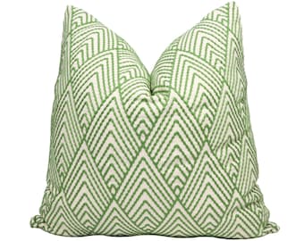 Schumacher Avila Embroidery pillow cover in Green 75370 // Designer pillow // High end pillow // Decorative pillow
