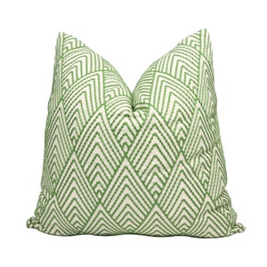Schumacher Avila Embroidery pillow cover in Green 75370 // Designer pillow // High end pillow // Decorative pillow