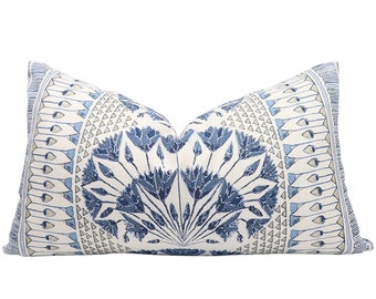 Anna French Cairo pillow cover in Blue and White AF9624 // Designer pillow cover // Decorative pillow cover