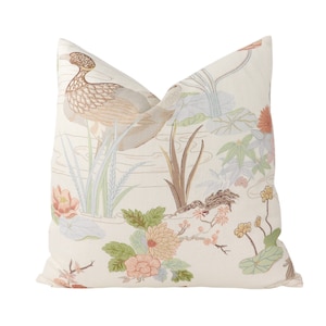 Lee Jofa Luzon Print pillow cover in Apricot 2020198.223.0 // Designer pillow cover // High end pillow cover // Decorative pillow