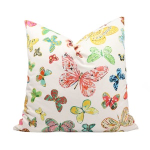 Schumacher Butterfly pillow cover in Multi 174900 // Designer pillow with knife edge // High end pillow // Decorative pillow