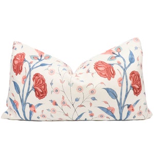 Schumacher Khilana Floral Pillow Cover in Delft & Rose 178330 ...