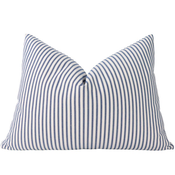 Perennials Jake Stripe OUTDOOR pillow cover in Azure Sea 800-78 - on both sides // Designer pillow cover // High end pillow cover