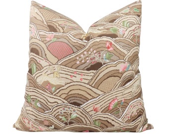 Schumacher Rolling Hills pillow cover in Mocha 177382 // Designer pillow // High end pillow // Decorative pillow