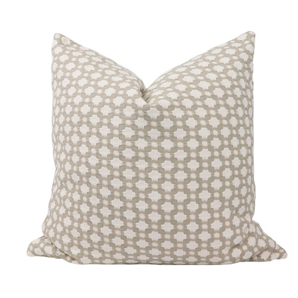 Schumacher Betwixt pillow cover in Stone/White 65682 // Designer pillow // High end pillow // Decorative pillow