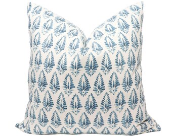 Ready to ship** Lacefield Agave pillow cover in Azure - ON BOTH SIDES // Designer pillow cover // High end pillow cover // Decorative pillow