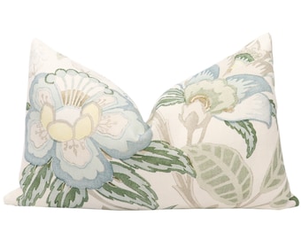 PEDIDO PENDIENTE - Funda de almohada estampada Lee Jofa Davenport en color Sea Mist 2017164.153.0 // Funda de almohada de diseño con borde fino