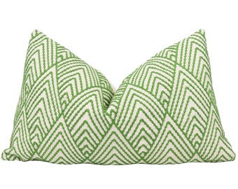 Schumacher Avila Embroidery pillow cover in Green 75370 // Designer pillow cover // High end pillow cover // Decorative pillow cover