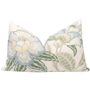 READY TO SHIP Lee Jofa Davenport Print pillow cover in Sea Mist 2017164.153.0 // Designer pillow cover with knife edge