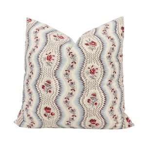 Pierre Frey Greuze pillow cover in Bleu Rouge L4216003 - ON BOTH SIDES // Designer pillow cover // High end pillow // Decorative pillow