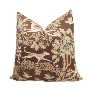 Ready to Ship** Lee Jofa Mille Fleur linen pillow cover in Sable 970089.613.0 // Designer pillow cover // High end pillow cover